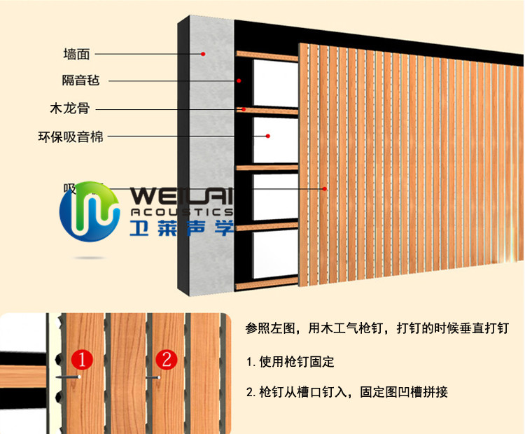 环保防火槽木质吸音板隔音板墙面装修学校会议